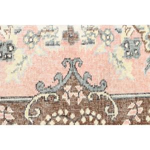 Tapis turc 4x6,8 pieds, tapis en laine Ikat marron - Product Image 5