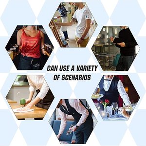 Delantales cortos de servidor de enseñanza para profesores al por mayor, delantal de cintura de camarera de algodón con bolsillos - Product Image 5