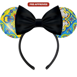 Custom Factory Order Vinyl Headband with Bowknot Design Universal Fit Made-to-Order Concept <b>Mouse</b> Ears Hair Accessory - Product Image 1