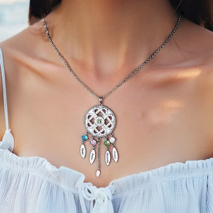 Collar Bohemio Personalizado con <span class=keywords><strong>Atrapasueños</strong></span>, Piedra <span class=keywords><strong>de</strong></span> Nacimiento y Nombre, Joyería <span class=keywords><strong>de</strong></span> Moda, Colgantes y Dijes para Mujer - Product Image 2