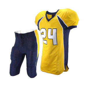 Ensemble d'uniformes de football américain à impression numérique avec nom de l'équipe Design personnalisé antibactérien 100% polyester Vente en gros pas cher - Product Image 4