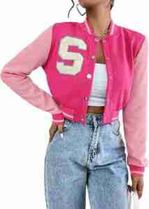 Nouvelles vestes tendance pour femmes coupe sur mesure, logos personnalisés et combinaisons de couleurs vives Veste universitaire pour femmes de qualité supérieure - Product Image 6