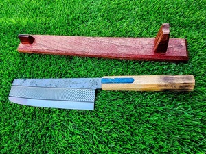 Couteau de chef en acier au carbone fait à la main personnalisé facile à saisir gaine en cuir lavable au lave-vaisselle ambidextre belle coupe industrielle - Product Image 3