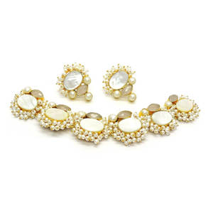 Conjunto de collar Kundan hecho a mano de Pakistán de joyería artificial de ropa informal para regalo de compromiso de aniversario - Product Image 1