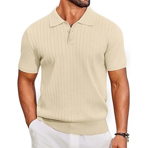 Chemises pour hommes, manches courtes, col classique, coupe régulière, séchage rapide, respirantes, anti-plis, toile 100% polyester/coton - Product Image 6