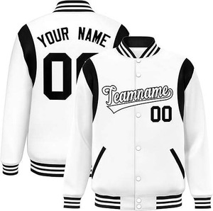 Personnalisable Premium Quality Slim Fit Wool Varsity Jacket Confortable Bomber Baseball Style Sheep Skin Front Logo pour l'hiver - Product Image 4