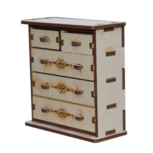 Mini madera cortada con láser para muebles de casa de muñecas, armario y accesorios de cocina, estantería de exhibición para niñas/niños - Product Image 3