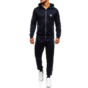 100% poliéster de alta calidad Fitness chándal para hombres de talla grande Jogger traje deportes de invierno transpirable chándal conjunto de talla grande - Product Image 1