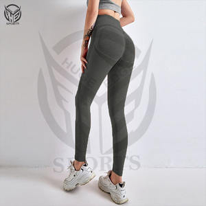 Personalizar Gimnasio Leggings Levantamiento de glúteos Cintura alta Entrenamiento Yoga Pantalones Deportes Fitness Mujeres Yoga Leggings con bolsillo - Product Image 5