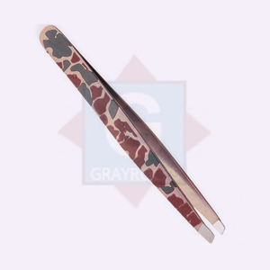 Pince à épiler de manucure et de greffe de sourcils de conception personnalisée de haute qualité outils de beauté à pointe inclinée colorée avec logo personnalisé - Product Image 4