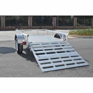 Remolque Utilitario de Aluminio de 7x14 pies con Plataforma Plana, Rampa y Barandas Laterales, Remolque de Carga de Doble Eje, Carga Útil Máxima de 1001-2000 kg - Product Image 1