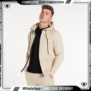 Vente en gros de sweat-shirt pour hommes avec logo personnalisé avec broderie sweats à capuche d'hiver en vrac avec fermeture à glissière motif 3D design uni vierge - Product Image 2