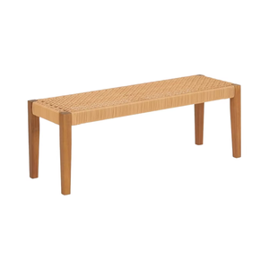 Solid Acacia Wood Plastic Rope <b>Bench</b> <b>Set</b> Natural Color Modern Design Outdoor <b>Dining</b> Furniture for Hotels & Villas From Vietnam - Product Image 1