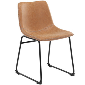 Silla de comedor de lujo industrial vintage de cuero genuino moderno con marco de metal para oficina en casa Bar Hotel - Product Image 1