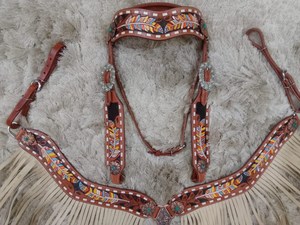 Cabestro de Cuero Vacuno Genuino con Pechera y Riendas, Cabestro para Carreras de Caballos, Conjunto de Arneses Personalizados a Precio de Venta al por Mayor - Product Image 3