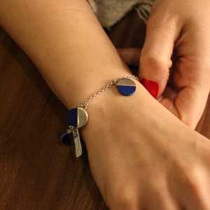 Pulsera Colgante de Plata de Ley 925 con Lapislázuli, Pulsera de Tenis de Moda - Product Image 1