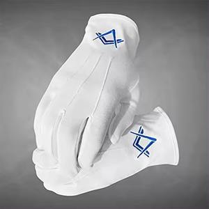 Gants maçonniques pour l'église gants maçonniques gants maçonniques 100% coton matériaux doux et beaux matériaux durables - Product Image 2