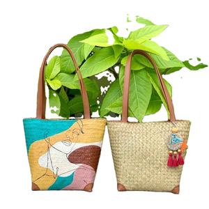 Vietnam pintado a mano de verano Seagrass bolsa - Product Image 1