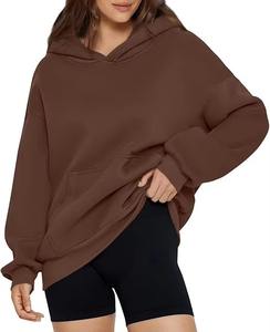 Sudadera Informal Extra Grande para Mujer, Suave, de Terciopelo, Manga Larga, Estilo Holgado, Cómoda, con Logotipo Frontal para Uso Diario - Product Image 1