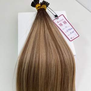 ผมต่อเวียดนามคุณภาพหรู 16 นิ้ว ผมตรงแบบ Double Drawn เย็บด้วยเครื่องจักร แบบ Double Weft ผมแท้ Remy Virgin  6/5Q+4Q  แบบ Balayage - Product Image 5