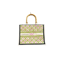 Bolsos Tote Bordados a Mano con Cuentas, Diseño Sólido, Cierre de Cremallera, Diseño Abierto, Nombres Personalizados, Logotipo, Lona Resistente, Estilo Vintage