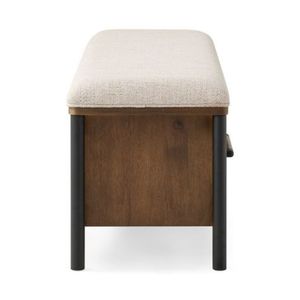 Hickory and Black Furniture Banc de rangement d'entrée rembourré Norcross avec coussin Tan - Product Image 4