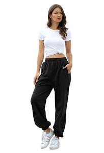 2024 nouveauté personnalisé décontracté ample Sport dames léopard Joggers pantalon femmes pantalon 100% coton respirant - Product Image 4