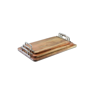 Vente en gros de plateau de service en cuivre poli antique de haute qualité en métal pur de forme ronde pour table décorative en bois - Product Image 4