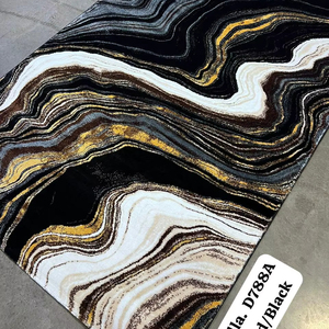 Alfombra Turca de Poliéster Afelpada Adiva, Tejida a Máquina con Diseño Jacquard, de Pelo Alto, Acolchada, Reversible, Lavable, Antideslizante, de Yute Mediano - Product Image 1