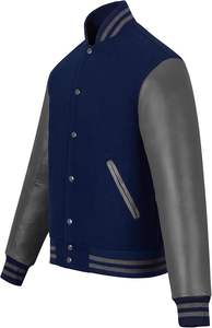 Chaquetas universitarias Venta al por mayor Logotipo personalizado en blanco Liso Letterman Graffiti Béisbol CollegeBaseballjacket para hombres - Product Image 5