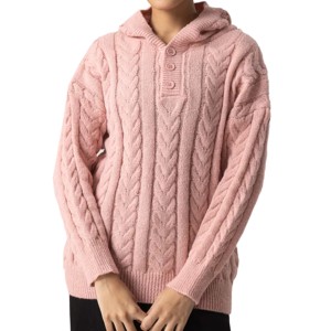 Pull en maille à col en V respirant pour femmes de marque, 100% coton, haut de mode de rue - Product Image 1
