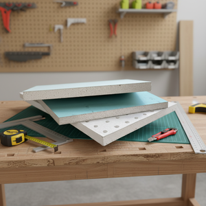 לוח גבס לבן BA13 בגודל 4 רגל על 8 רגל, עובי 9-16 מ\\\"מ, גבס, קיר גבס, גבס אירוג'ל - Product Image 3