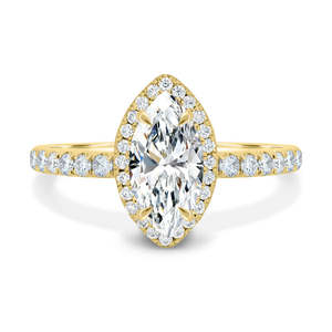 Anillos de compromiso con estilo de diamante de laboratorio de joyería de declaración 14K 18K oro puro laboratorio cultivado Marquesa corte laboratorio cultivado anillos de diamantes para ella - Product Image 1