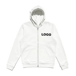 2025 luxe qualité Fit hommes 100% coton épais polaire fermeture éclair sweats à capuche basiques coton mélangé logo personnalisé hommes sweats à capuche fermeture éclair - Product Image 3