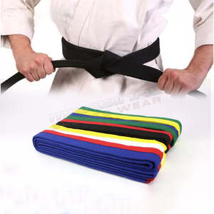 Cinturones de Taekwondo Karate Judo al por mayor con logotipo personalizado bordado cinturones coloridos personalizados artes marciales doble envoltura - Product Image 3