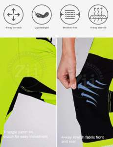 Pantalones de Trabajo de Seguridad Elásticos con Bolsillos Desmontables, Pantalones Reflectantes de Malla Bicolor, ANSI Clase 1, LED Intermitente, Forro Polar de Algodón - Product Image 5