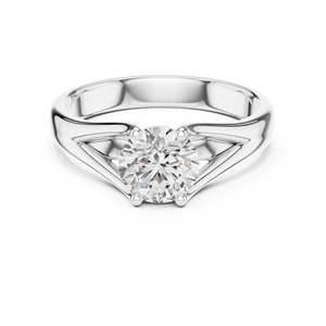 Anillo de Mujer de Oro Rosa de 14K con Diamante Redondo Cultivado en Laboratorio |   Anillo de Uso Diario |   Diamante Cultivado Nuevo - Product Image 2