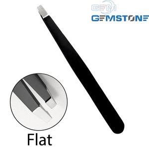 Juego Profesional de Pinzas para Cejas 4 en 1 de Acero Inoxidable, Logotipo Personalizado, Depilación, Modelado, Punta Inclinada, Plana, Angulada, Cuero Negro - Product Image 4