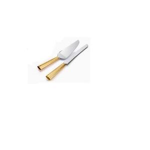 Juego de cuchillos y servidor de latón dorado para pastel de boda, herramientas de latón para pastel, gran oferta - Product Image 6
