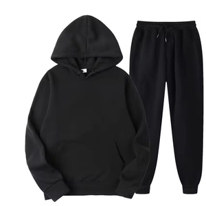 Conjunto de Sudadera con Capucha y Pantalones Deportivos de Algodón Liso al por Mayor, Conjuntos Deportivos Gruesos Personalizados con Logotipo, Proceso Impex - Product Image 4