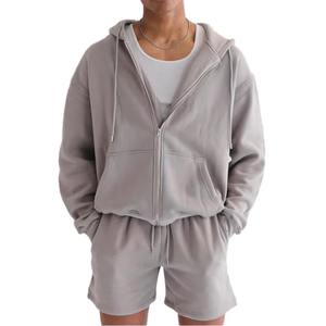 New <b>Men</b> Casual <b>Shorts</b> <b>Sets</b> full Sleeve T Shirt <b>Shorts</b> Solid Tracksuit <b>Set</b> <b>Men's</b> Brand Clothing 2 Pieces <b>Sets</b> - Product Image 1