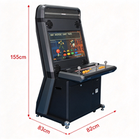 Borne d'arcade professionnelle standard d'exportation, écran LCD 32 pouces, 2 joueurs, 6 boutons, manettes rouge et bleue, double tension 110V/240V, LED, pleine taille