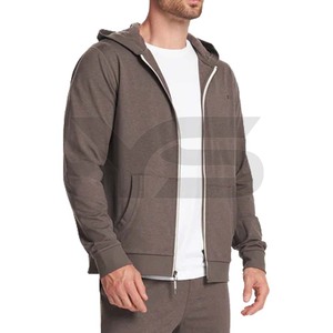 Sudadera con capucha de lana de algodón de invierno al por mayor pequeña MOQ ODM/OEM Sudadera con capucha de cremallera de logotipo de impresión personalizada al por mayor - Product Image 5