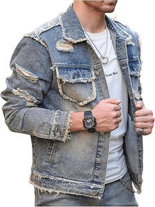 Design personnalisé Vestes en jean pour hommes col montant hiver respirant décontracté vêtements d'extérieur pour hommes - Product Image 4