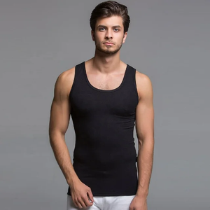 Camiseta interior de hombre de algodón 100% al por mayor, chaleco de fitness con impresión de logotipo personalizado, camiseta sin mangas musculosa transpirable para entrenamiento - Product Image 5