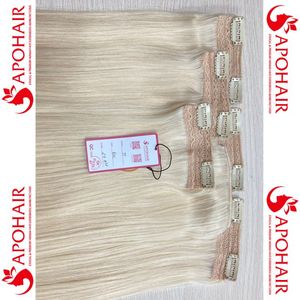 Más vendidos 5 uds 7 Uds 100% extensiones de cabello humano con Clip sin enredos sin derramamiento estilo Rubio Yaki disponible 100 gramos 200 gramos tamaños - Product Image 3