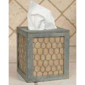 Porte-mouchoirs en métal galvanisé de finition antique pour décor de ferme rustique et construit pour être un accessoire élégant dans n'importe quelle pièce - Product Image 5