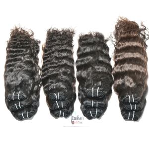 Extensions de cheveux humains indiens bruts, ondulés, vierges, prix de gros, double trame machine, sans traitement chimique, tissage lâche profond - Product Image 5