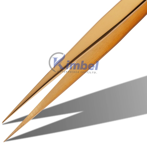 Pince à cils à pointe de volume incurvée en acier inoxydable japonais en gros avec poignée en diamant Outil d'extension de cils de marque privée - Product Image 4