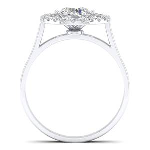 Anillos de Compromiso de Diamante Cultivado en Laboratorio de 1 Quilate con Certificación REYES IGI para Ella, Anillo de Compromiso de Oro Blanco de 14K para Mujer, Joyería Fina - Product Image 4